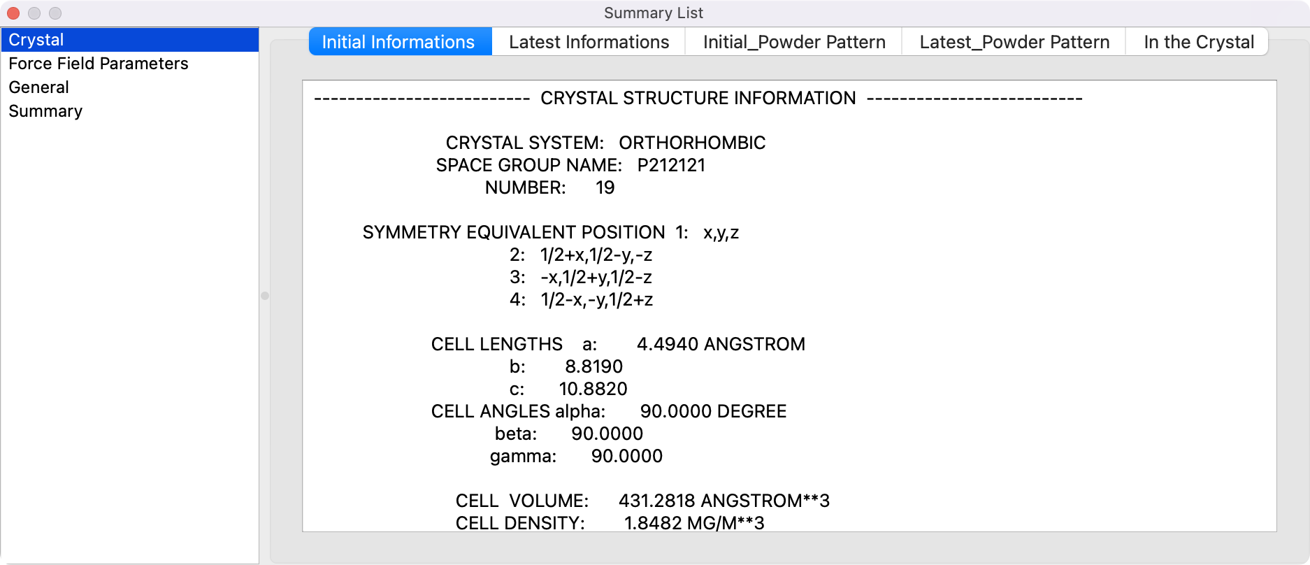 crystal summary