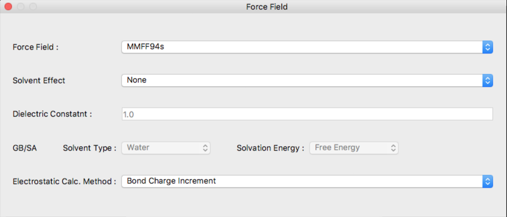 Force Field Dialog