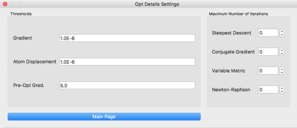 Geom. Opt. Details Dialog