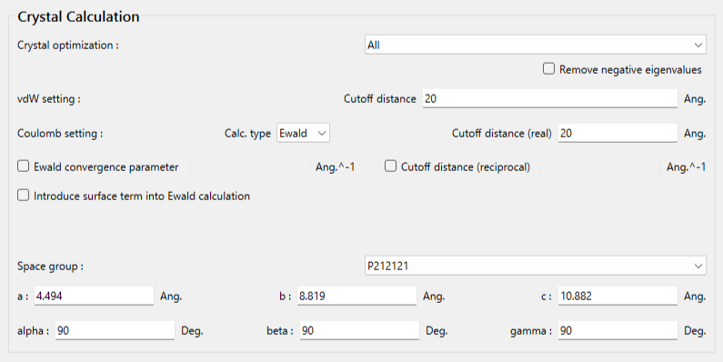 Crystal Calculation