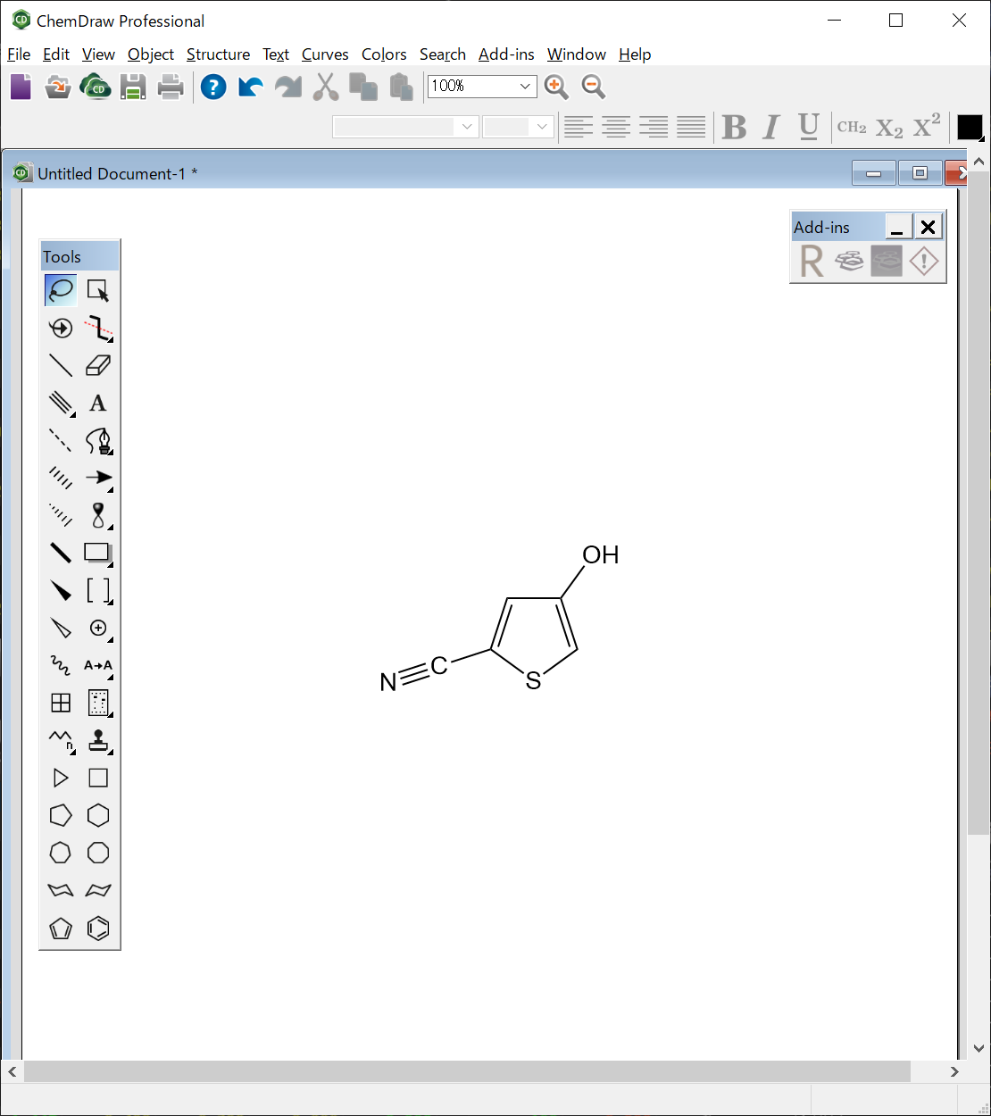 ChemDraw Cyano Hydroxythiophene