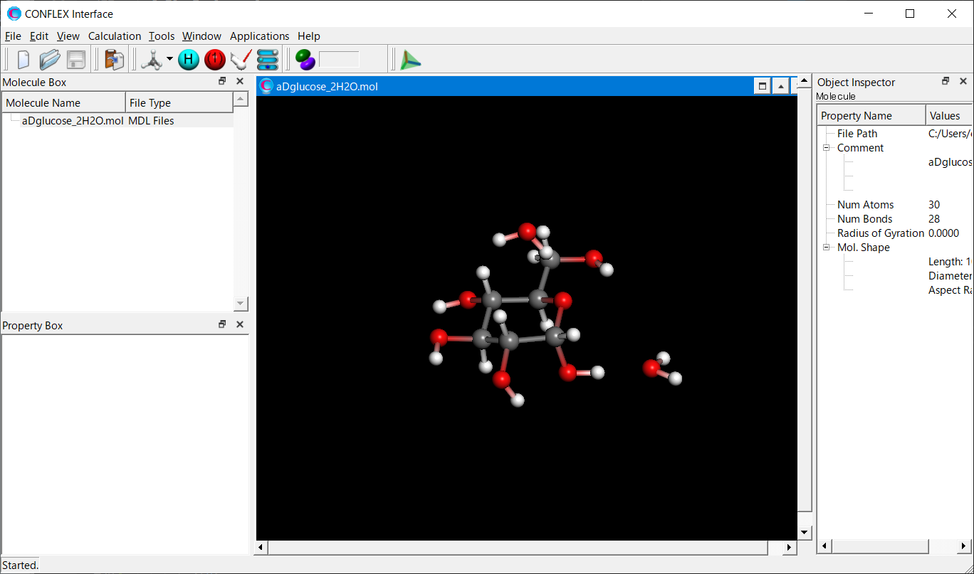 Interface Glucose 2 waters