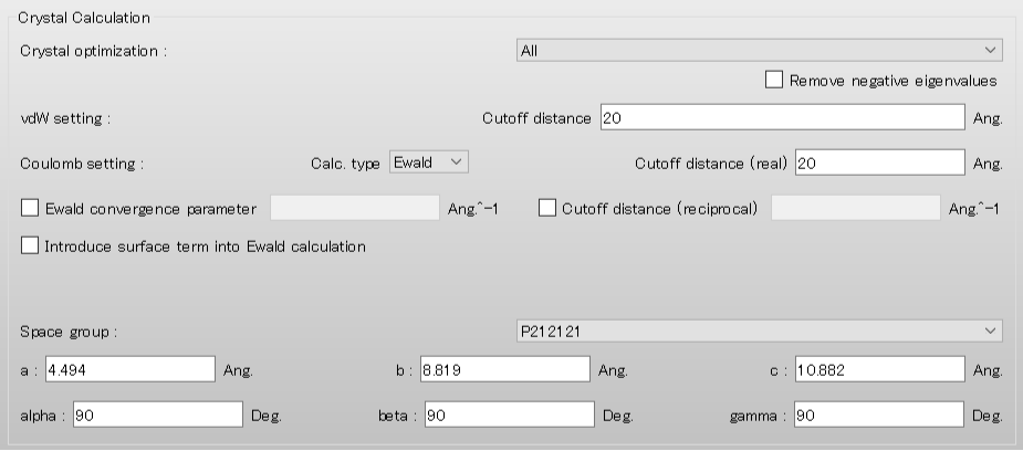 Crystal Calculation